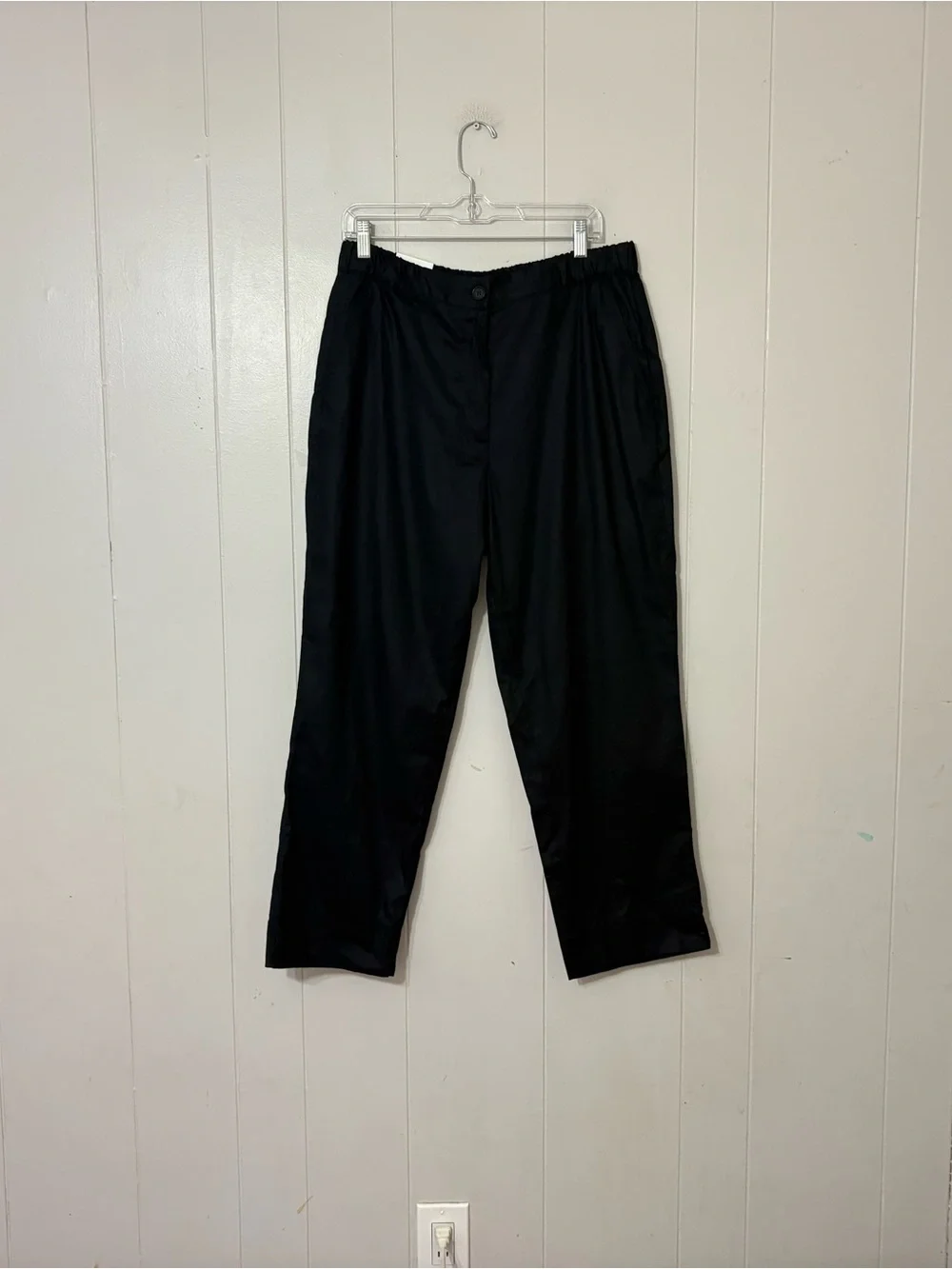 Banana Republic Linen Blend High Rise Tapered Ankle Pants Black Women’s Large NW